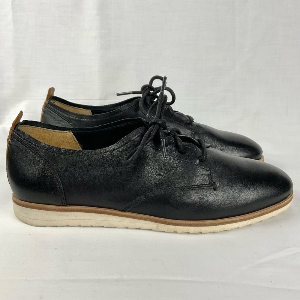 Trask Audrey Lace-Up Leather Shoes Sz 36 Soft Black Leather